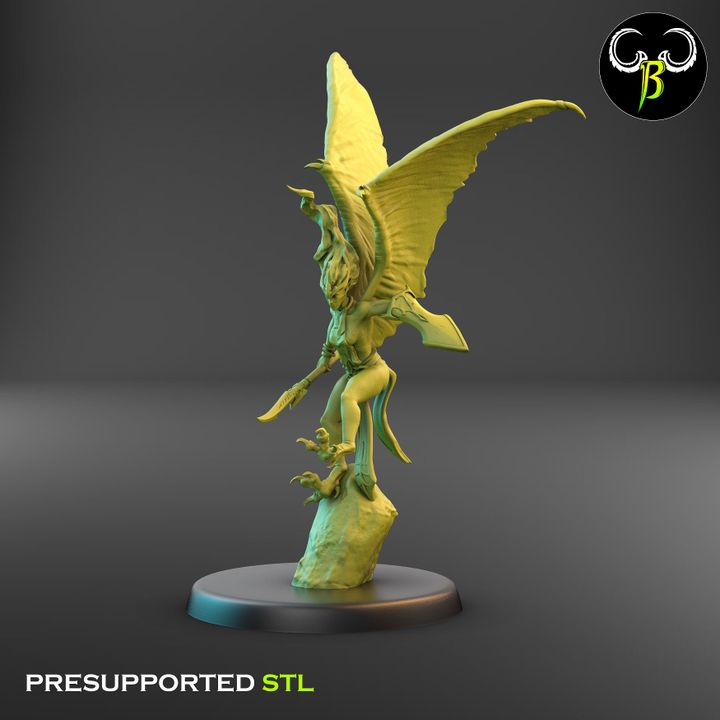 Dark Raptors - Bat-Winged Harpies, Weapon Squad (7 Variants Available) - Clay Beast Creations
