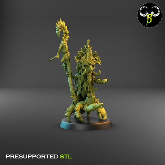 Jellyfetich, Tikki Spirit Shaman with Crab Stand - Clay Beast Creations