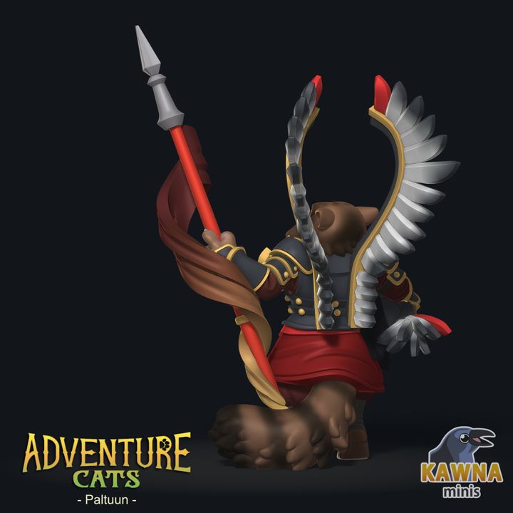 Paltuun Paladin - Cat Folk Holy Warrior (2 Variants Available) - Kawna Minis