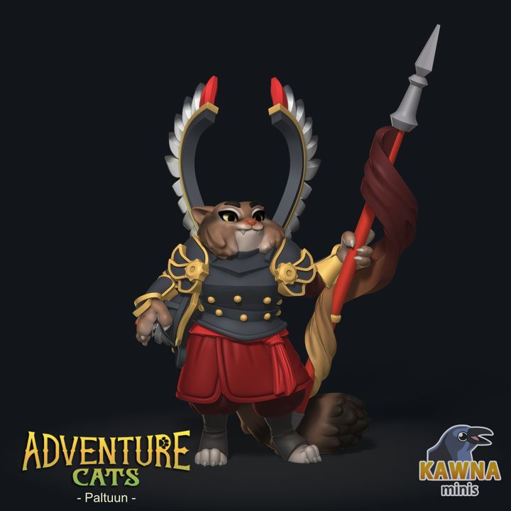 Paltuun Paladin - Cat Folk Holy Warrior (2 Variants Available) - Kawna Minis