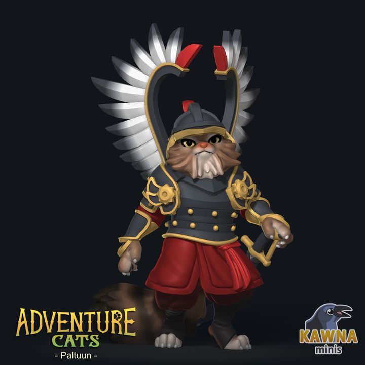 Paltuun Paladin - Cat Folk Holy Warrior (2 Variants Available) - Kawna Minis