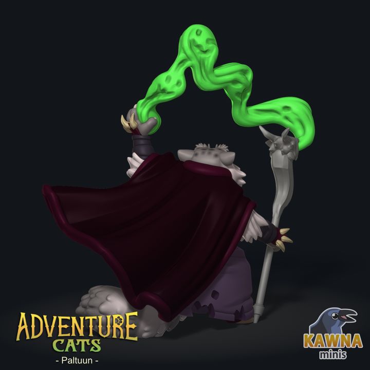 Paltuun Warlock - Cat Folk Pact Magician (2 Variants Available) - Kawna Minis