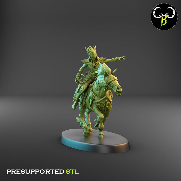 Silk Cabalists, Dark Elf Cavalry Squad (7 Variants Available) - Clay Beast Creations