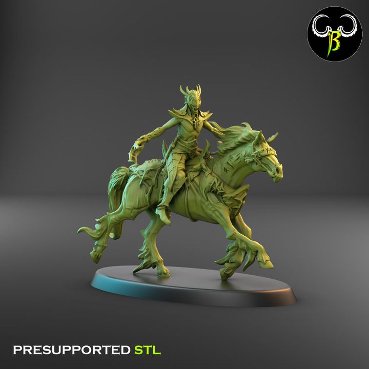 Silk Cabalists, Dark Elf Cavalry Squad (7 Variants Available) - Clay Beast Creations