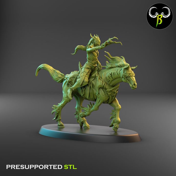 Silk Cabalists, Dark Elf Cavalry Squad (7 Variants Available) - Clay Beast Creations