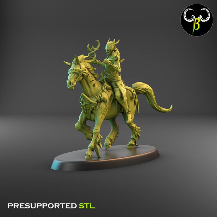 Silk Cabalists, Dark Elf Cavalry Squad (7 Variants Available) - Clay Beast Creations