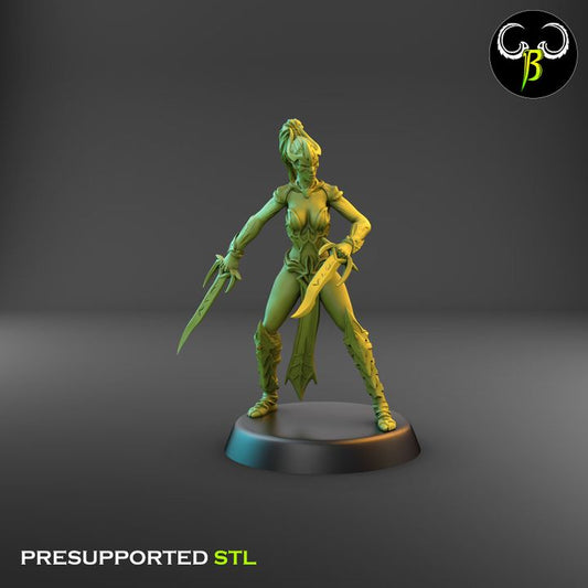 Spider Cultists, Dark Elf Double Blade Squad (9 Variants Available) - Clay Beast Creations