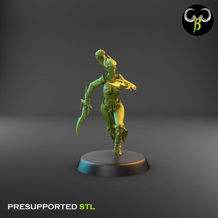Spider Cultists, Dark Elf Double Blade Squad (9 Variants Available) - Clay Beast Creations