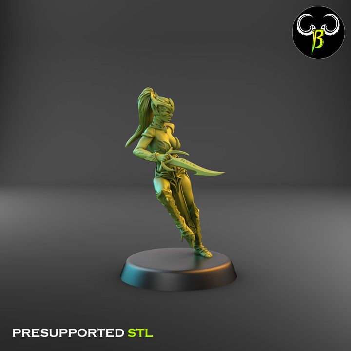 Spider Cultists, Dark Elf Double Blade Squad (9 Variants Available) - Clay Beast Creations