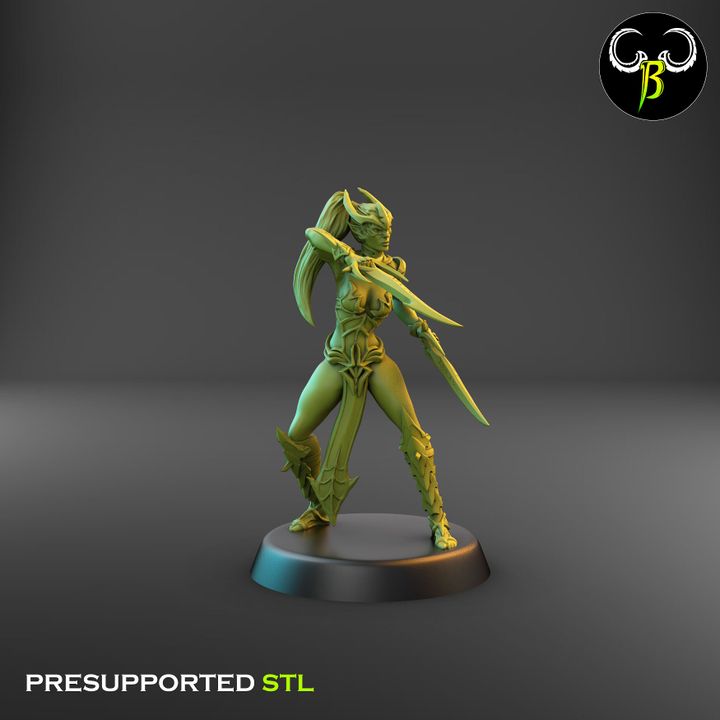 Spider Cultists, Dark Elf Double Blade Squad (9 Variants Available) - Clay Beast Creations
