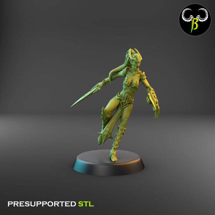 Spider Cultists, Dark Elf Blade & Shield Squad (9 Variants Available) - Clay Beast Creations