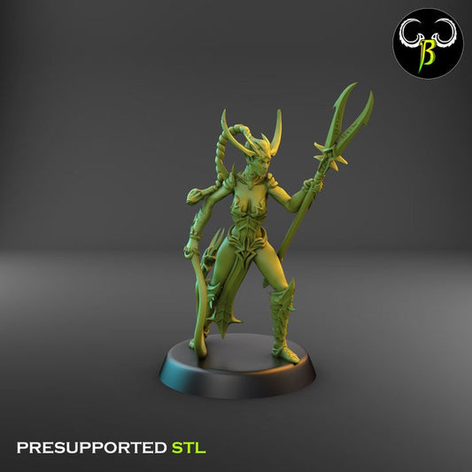 Spider Cultist Leaders, Dark Elf Melee Squad (4 Variants Available) - Clay Beast Creations