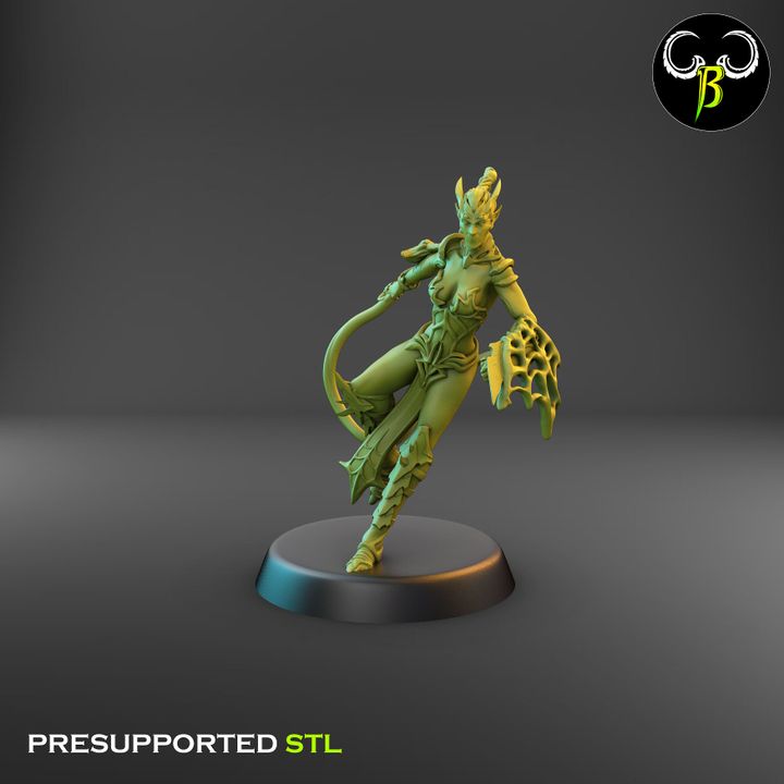 Spider Cultists, Dark Elf Whip & Shield Squad (9 Variants Available) - Clay Beast Creations