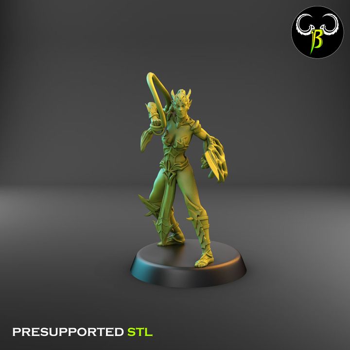 Spider Cultists, Dark Elf Whip & Shield Squad (9 Variants Available) - Clay Beast Creations