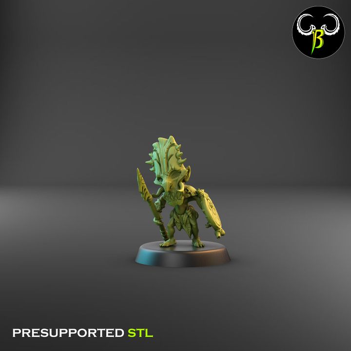 Shore Warriors, Lance Squad - Tikki Folk Melee Fighters (9 Variants Available) - Clay Beast Creations