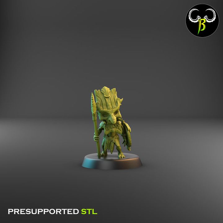 Shore Warriors, Lance Squad - Tikki Folk Melee Fighters (9 Variants Available) - Clay Beast Creations