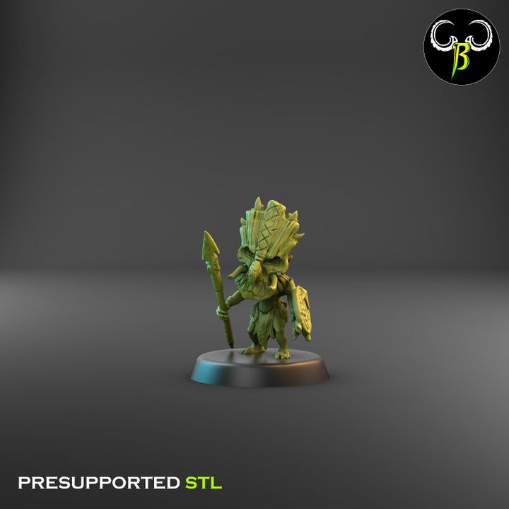 Shore Warriors, Lance Squad - Tikki Folk Melee Fighters (9 Variants Available) - Clay Beast Creations