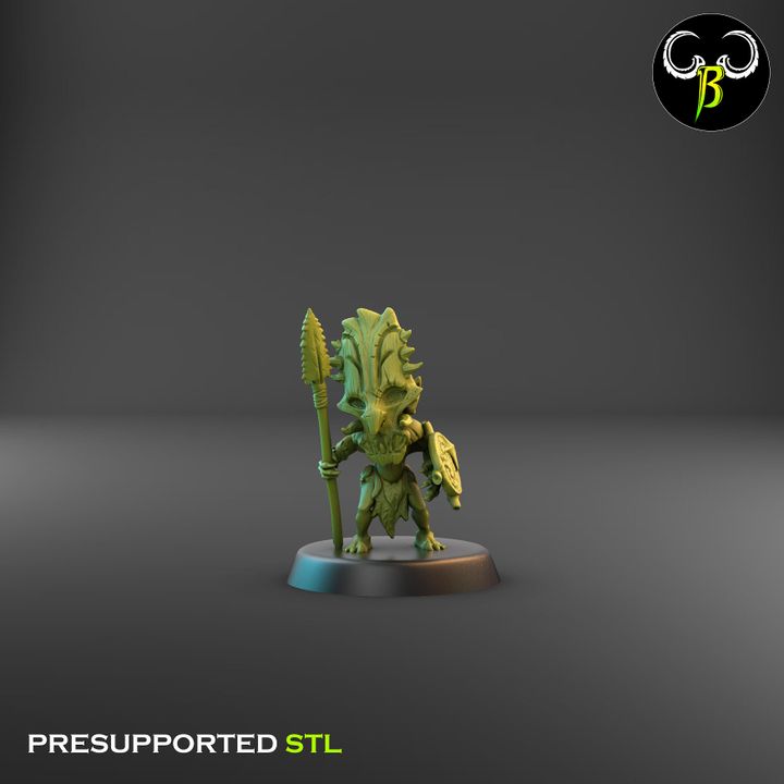 Shore Warriors, Lance Squad - Tikki Folk Melee Fighters (9 Variants Available) - Clay Beast Creations