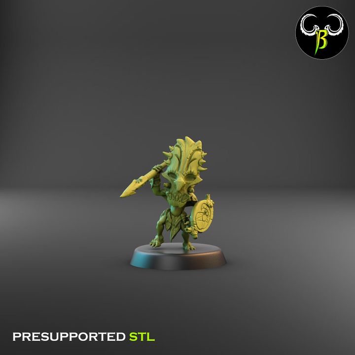 Shore Warriors, Lance Squad - Tikki Folk Melee Fighters (9 Variants Available) - Clay Beast Creations
