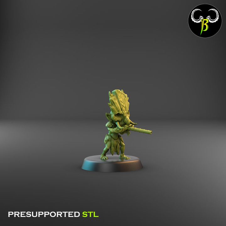 Shore Warriors, Blowpipe Squad - Tikki Folk Ranged Fighters (9 Variants Available) - Clay Beast Creations