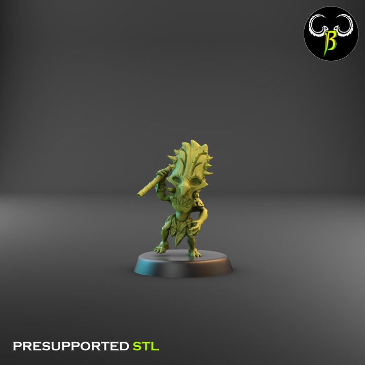 Shore Warriors, Blowpipe Squad - Tikki Folk Ranged Fighters (9 Variants Available) - Clay Beast Creations
