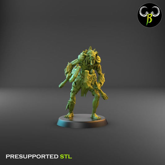 Tribztusks Double Axe Squad, Troll Soldiers (9 Variants Available) - Clay Beast Creations