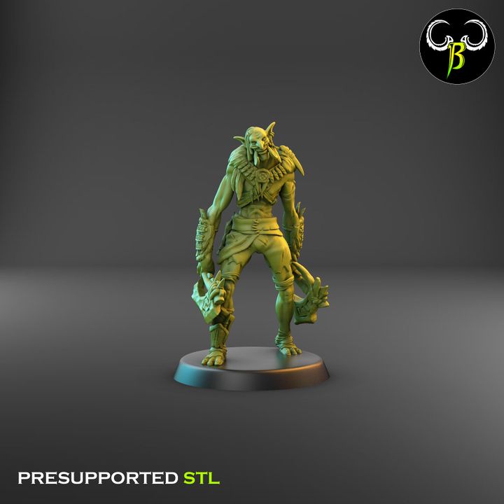 Tribztusks Double Axe Squad, Troll Soldiers (9 Variants Available) - Clay Beast Creations