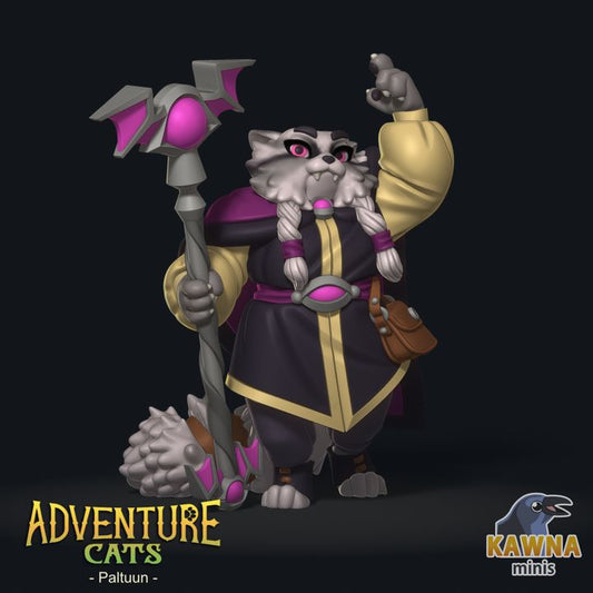 Paltuun Warlock - Cat Folk Pact Magician (2 Variants Available) - Kawna Minis