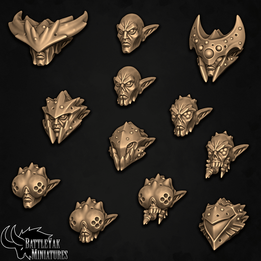 Primal Heart Apex Heads, Customisation Pack - 28mm Scale (12 Variants Available) - Battle Yak