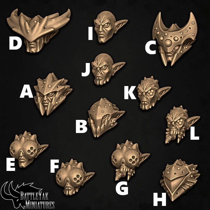 Primal Heart Apex Heads, Customisation Pack - 32mm Scale (12 Variants Available) - Battle Yak
