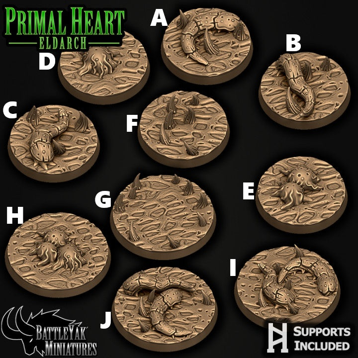 Primal Growth Bases - Spikes, Eggs and Tendrils Terrain Base Set (15 Variants Available) - Battle Yak