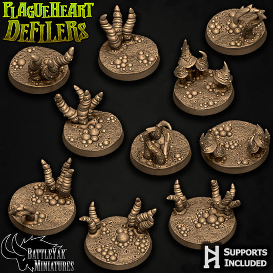 Plague Garden Bases - Diseased Tendrils , Fungus and Pustules Base Set (15 Variants Available) - Battle Yak