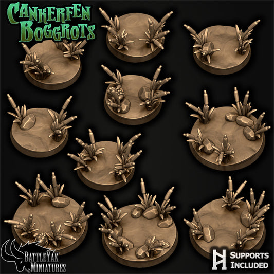 Cankerfen Swamp Bases - Reeds, Rocks and Frogs Base Set (15 Variants Available) - Battle Yak