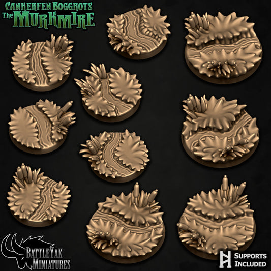 Murkmire Bases - Swamp and Marsh Terrain Base Set (16 Variants Available) - Battle Yak