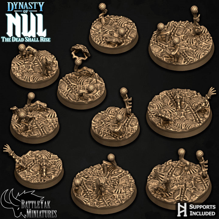 Ossified Obilisk Bases - Bones and Spectral Wisps Terrain Base Set (19 Variants Available) - Battle Yak