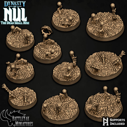 Ossified Obilisk Bases - Bones and Spectral Wisps Terrain Base Set (19 Variants Available) - Battle Yak