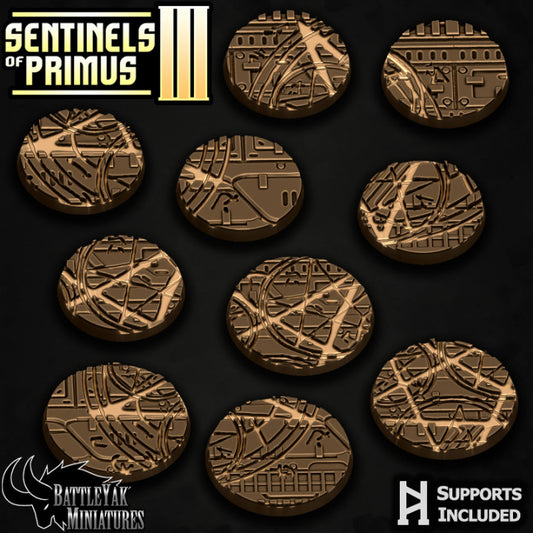 Sentinel Fortress Bases - Ruined Pentagrams Design Base Set (16 Variants Available) - Battle Yak