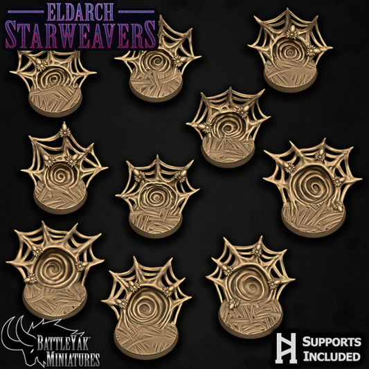 Eldarch Starweaver Bases - Spiders and Webs Base Set (15 Variants Available) - Battle Yak