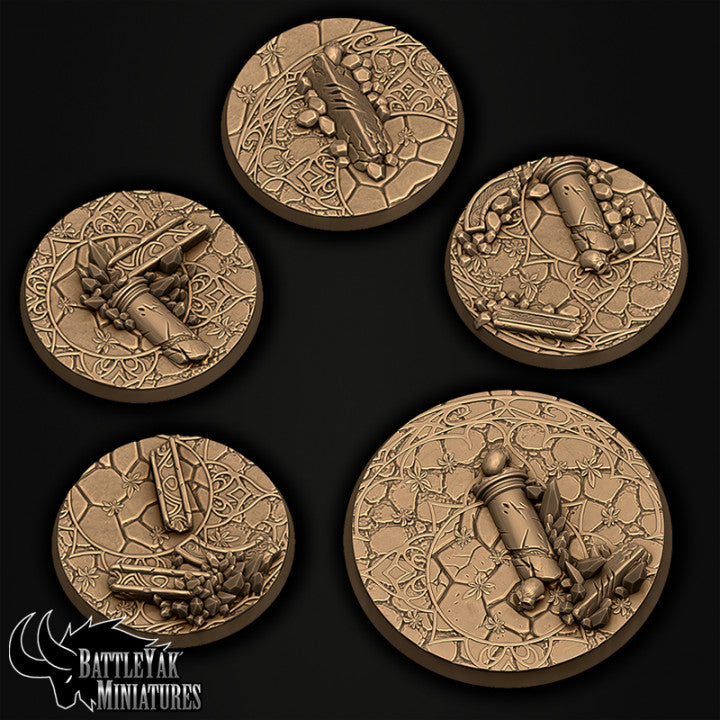 Golden Age Ruins Base Set - Crystals and Ruins Terrain Bases (15 Variants Available) - Battle Yak