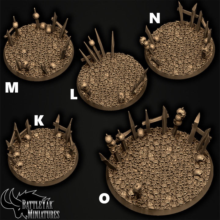 Killing Fields Bases - Skulls, Spikes and Fences Base Set (15 Variants Available) - Battle Yak