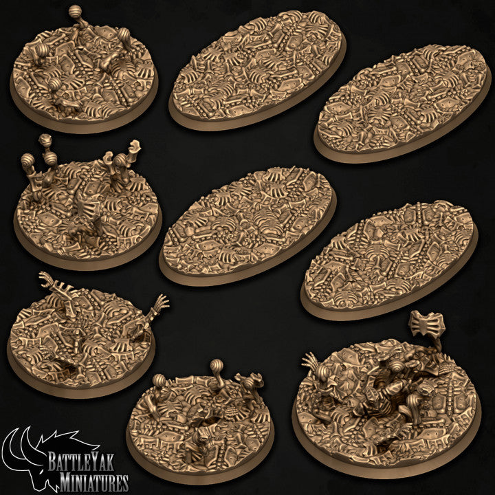 Ossified Obilisk Bases - Bones and Spectral Wisps Terrain Base Set (19 Variants Available) - Battle Yak