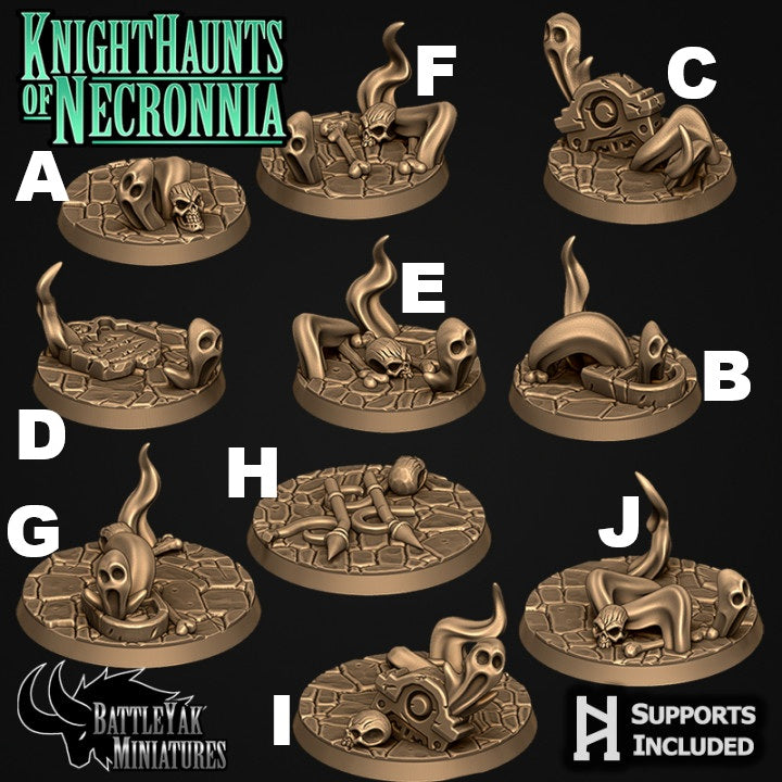 Necronnia Bases - Graveyard Skulls and Ghosts Base Set (15 Variants Available) - Battle Yak