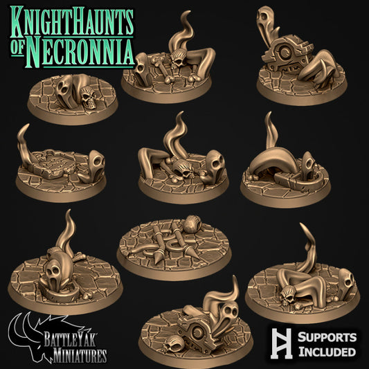 Necronnia Bases - Graveyard Skulls and Ghosts Base Set (15 Variants Available) - Battle Yak