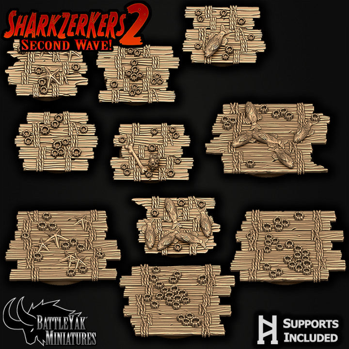 Bloodgreed Bay Base Set, Barnacled Ship Deck Bases (15 Variants Available) - Battle Yak