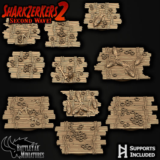 Bloodgreed Bay Base Set, Barnacled Ship Deck Bases (15 Variants Available) - Battle Yak