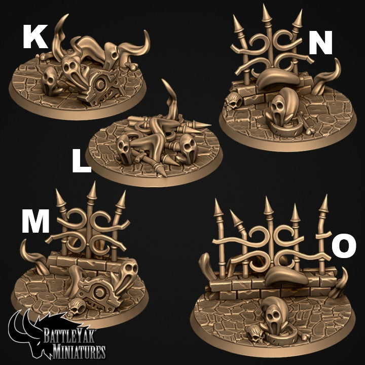 Necronnia Bases - Graveyard Skulls and Ghosts Base Set (15 Variants Available) - Battle Yak