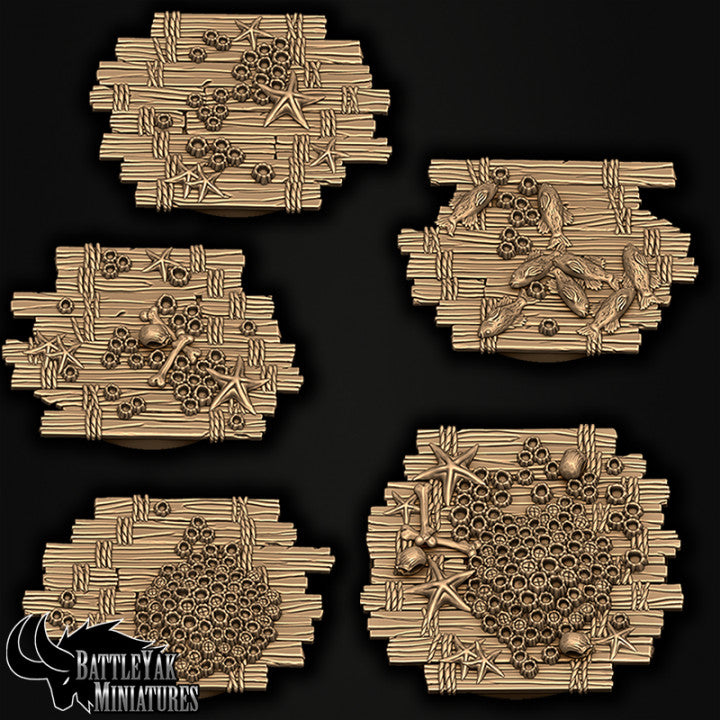 Bloodgreed Bay Base Set, Barnacled Ship Deck Bases (15 Variants Available) - Battle Yak