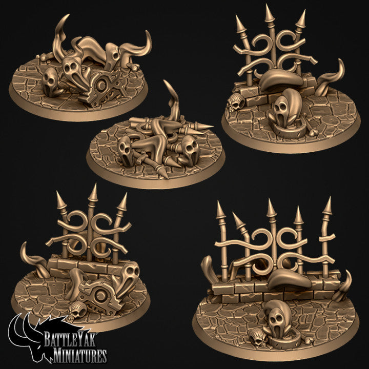 Necronnia Bases - Graveyard Skulls and Ghosts Base Set (15 Variants Available) - Battle Yak