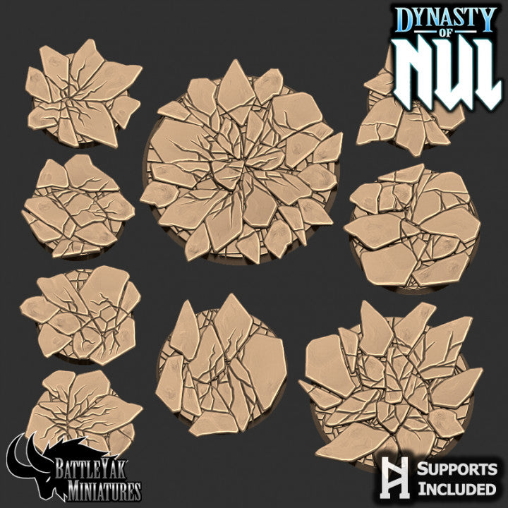 Coldstone Bases - Frozen Crags Terrain Base Set (9 Variants Available) - Battle Yak