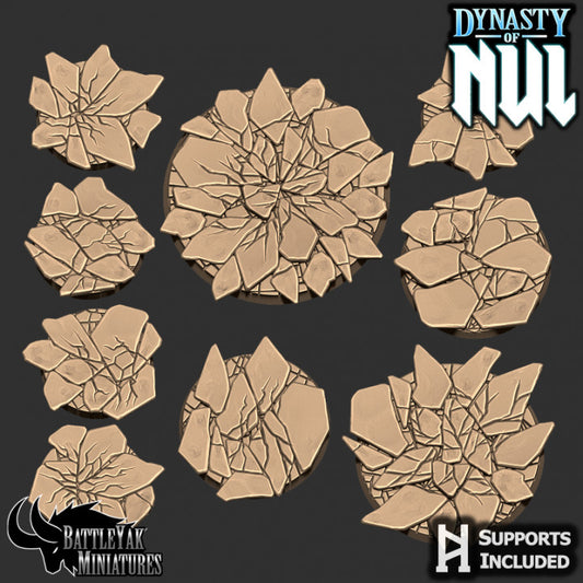 Coldstone Bases - Frozen Crags Terrain Base Set (9 Variants Available) - Battle Yak